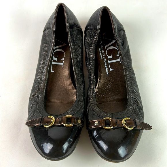 Agl Shoes Agl Ballet Flats Womens 38 8 Us Cap Toe Patent Leather